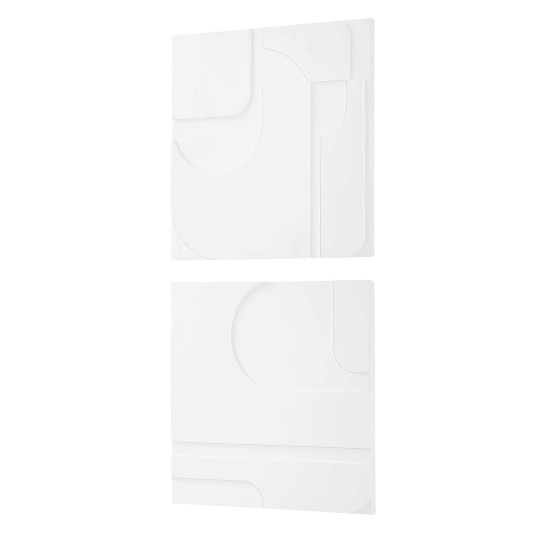 American Home Furniture Uttermost Contours White Wall Decor, S/2