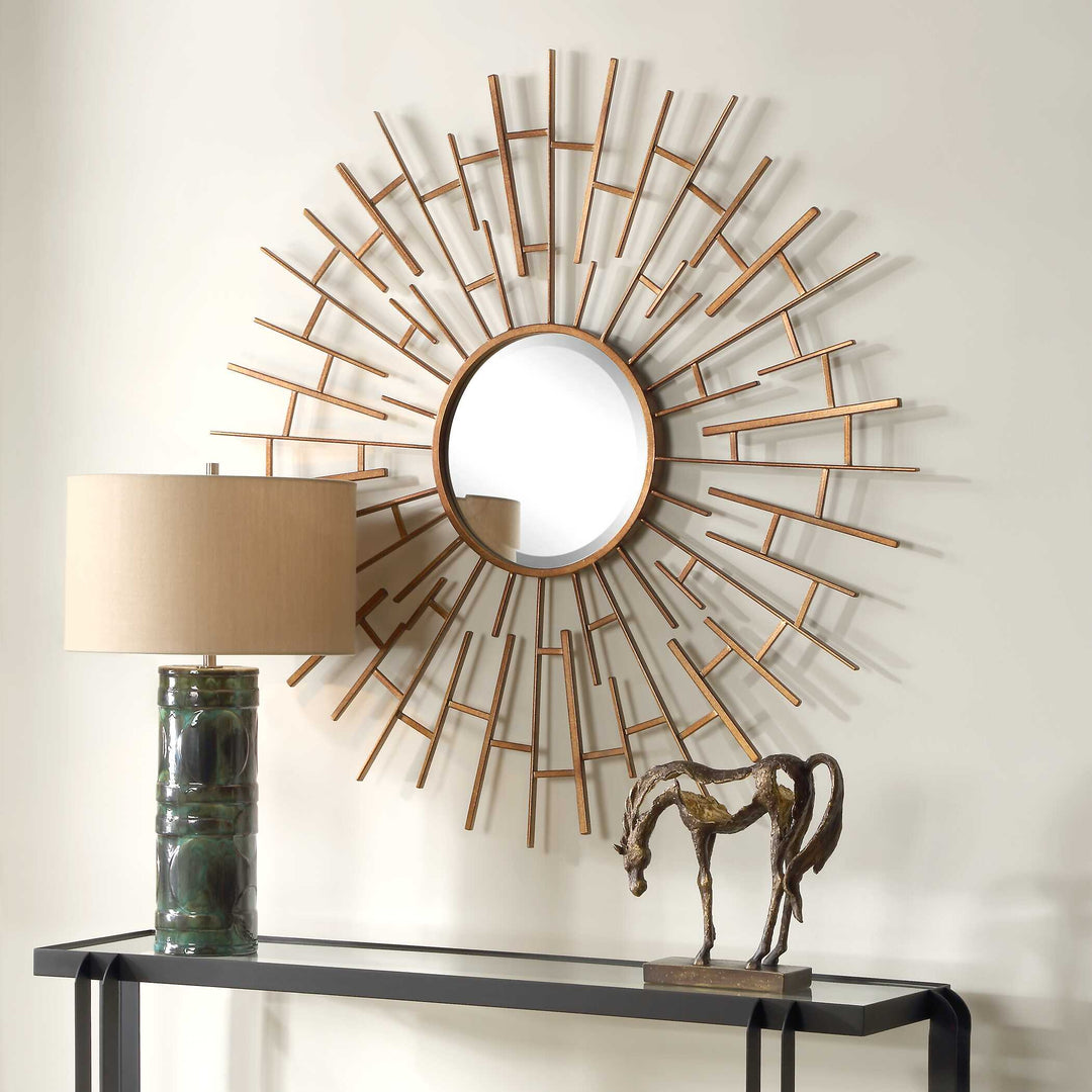American Home Furniture Uttermost Tangled Bronze Round Mirror