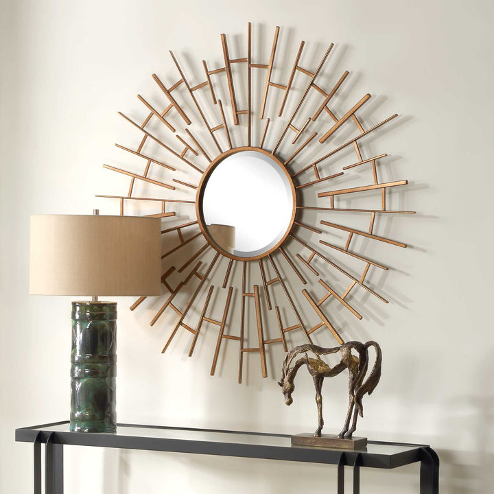 American Home Furniture Uttermost Tangled Bronze Round Mirror
