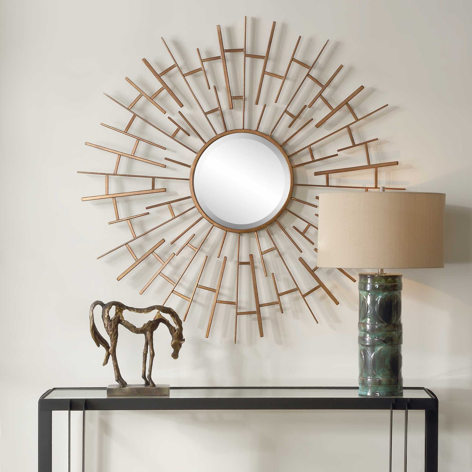 American Home Furniture Uttermost Tangled Bronze Round Mirror