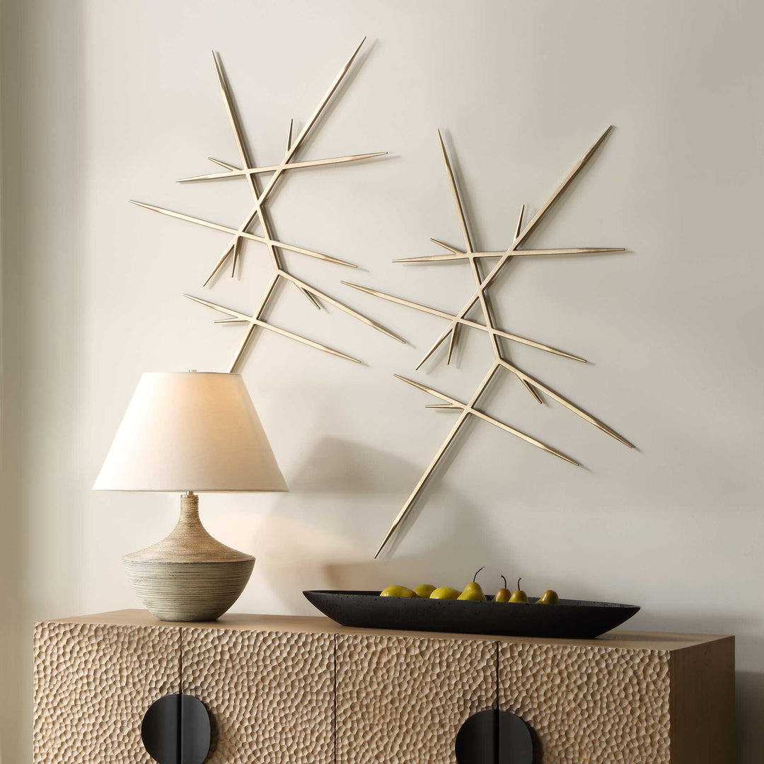American Home Furniture Uttermost Fireworks Silver Wall Decor, S/2