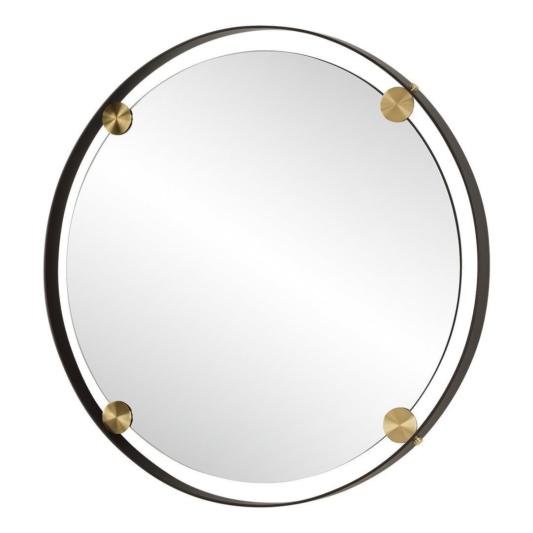 American Home Furniture | Uttermost - Radius Round Bronze Iron Mirror