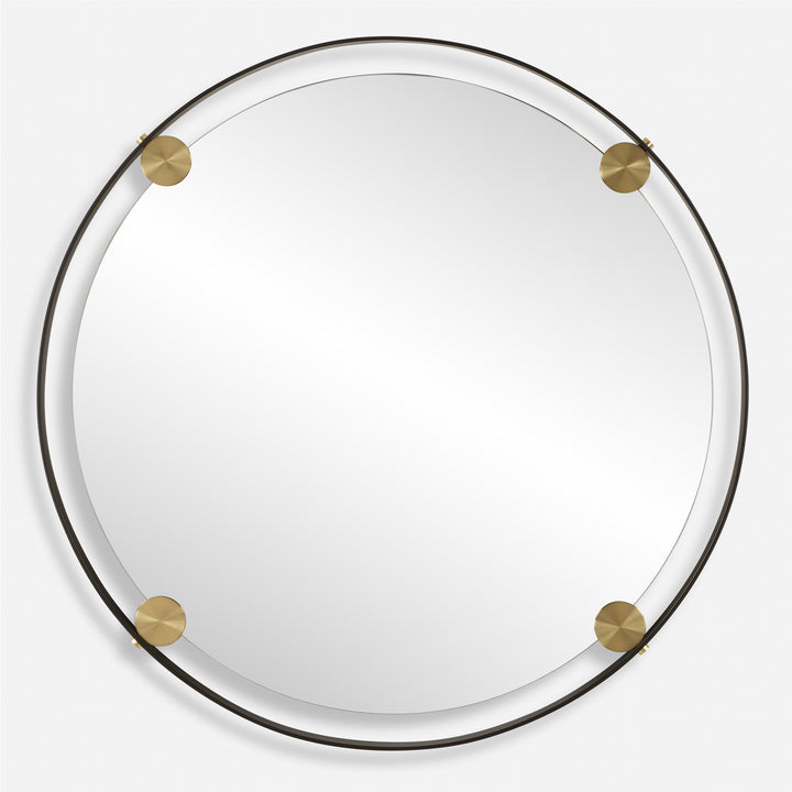 American Home Furniture | Uttermost - Radius Round Bronze Iron Mirror