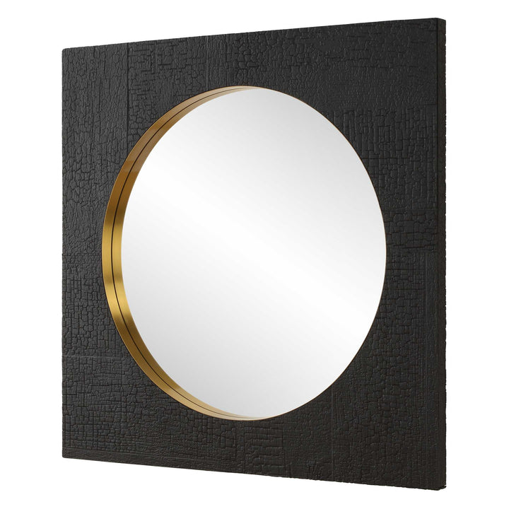 American Home Furniture Uttermost Ember Black Square Mirror