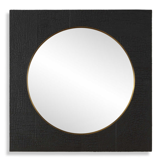 American Home Furniture Uttermost Ember Black Square Mirror