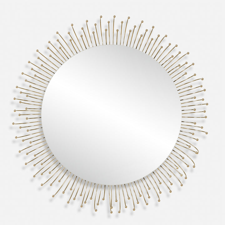 American Home Furniture | Uttermost - Aga Round Gold Mirror