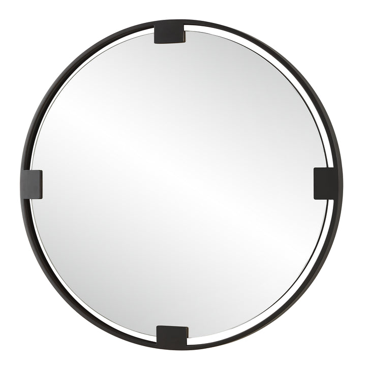 American Home Furniture | Uttermost - Cornelia Black Round Mirror