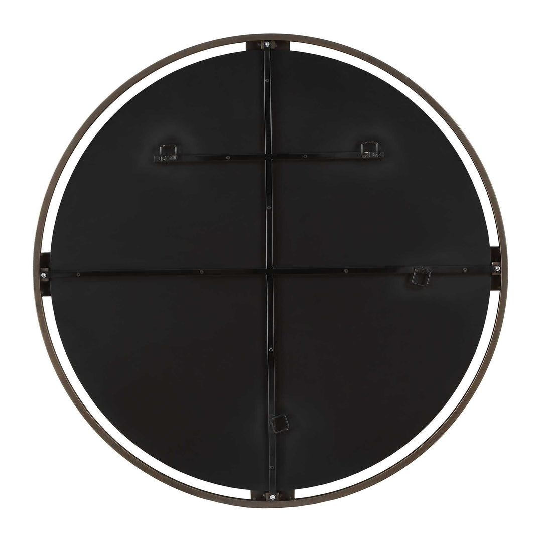 American Home Furniture Uttermost Cornelia Black Round Mirror