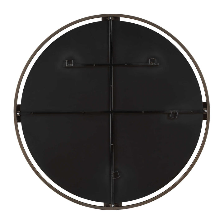 American Home Furniture Uttermost Cornelia Black Round Mirror