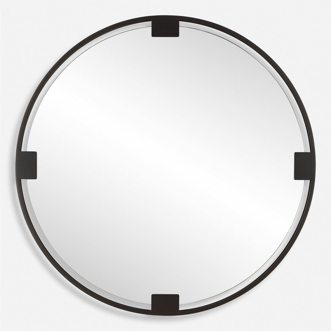 American Home Furniture | Uttermost - Cornelia Black Round Mirror