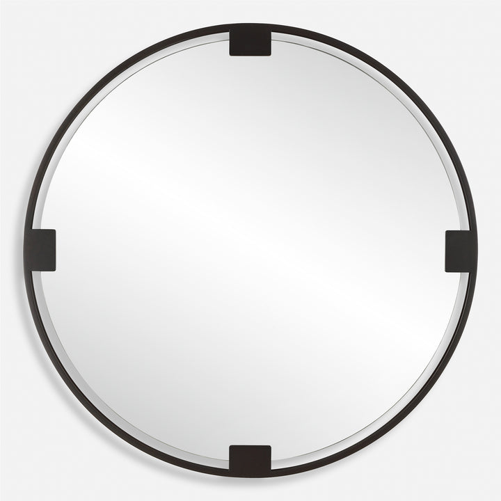 American Home Furniture | Uttermost - Cornelia Black Round Mirror