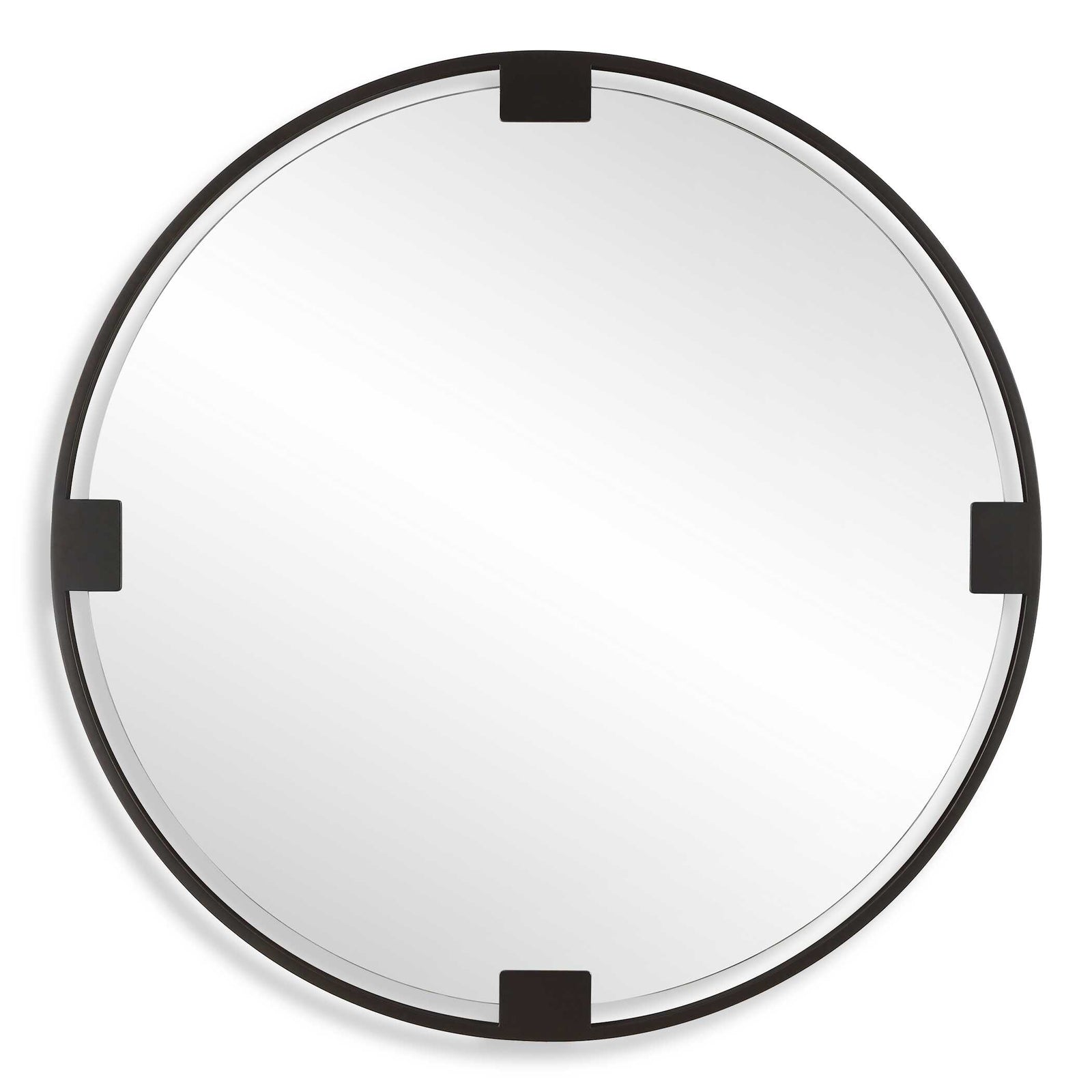 American Home Furniture Uttermost Cornelia Black Round Mirror