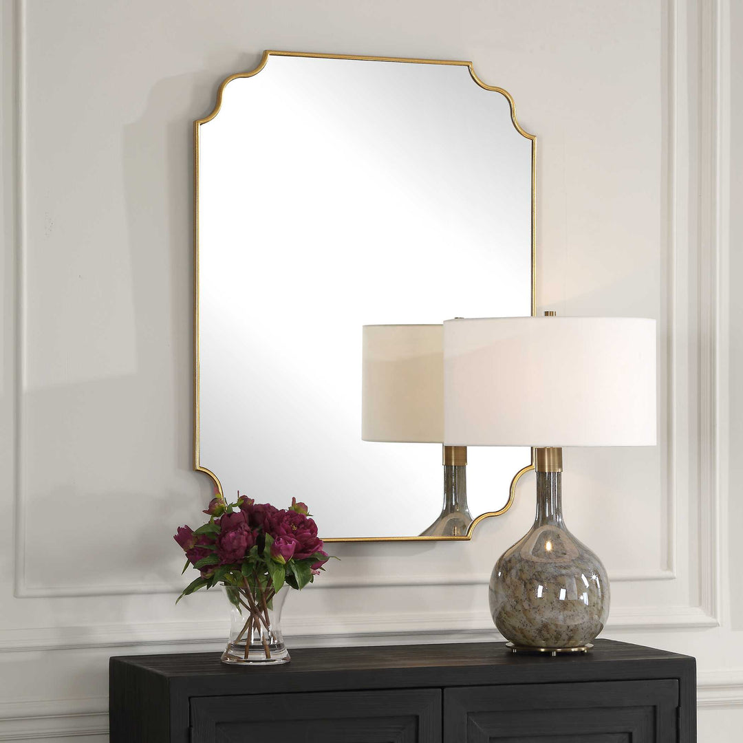 American Home Furniture Uttermost Lennyn Gold Vanity Mirror