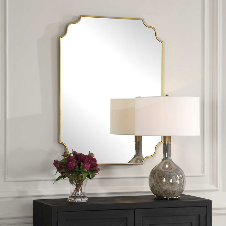 American Home Furniture Uttermost Lennyn Gold Vanity Mirror