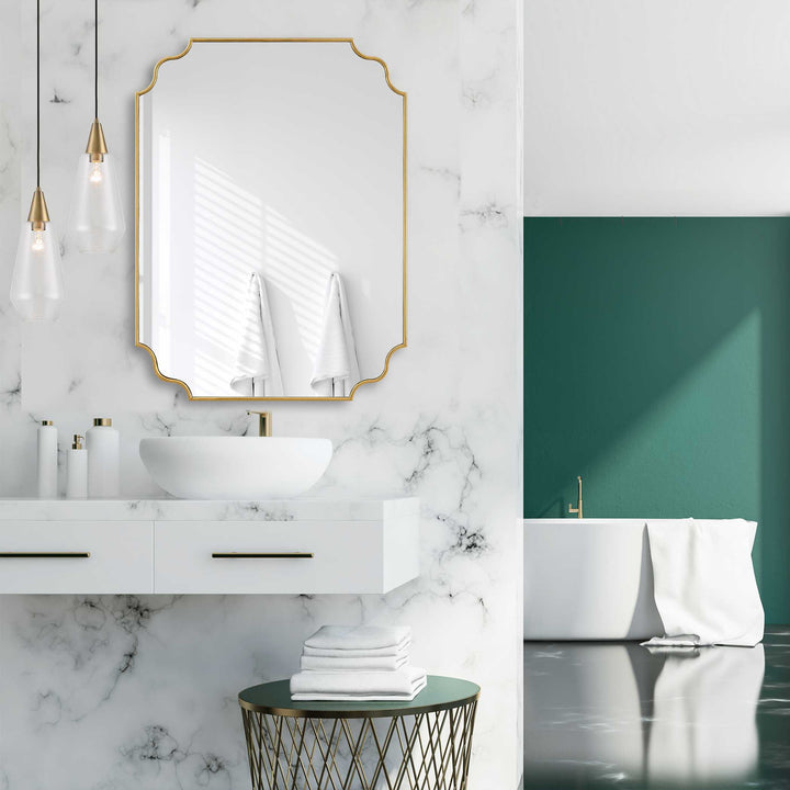 American Home Furniture Uttermost Lennyn Gold Vanity Mirror