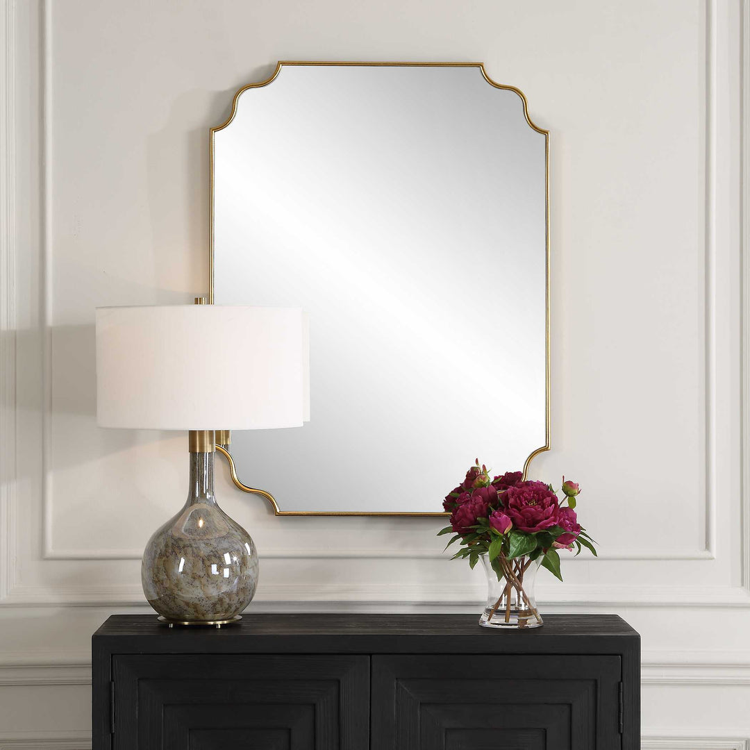 American Home Furniture Uttermost Lennyn Gold Vanity Mirror