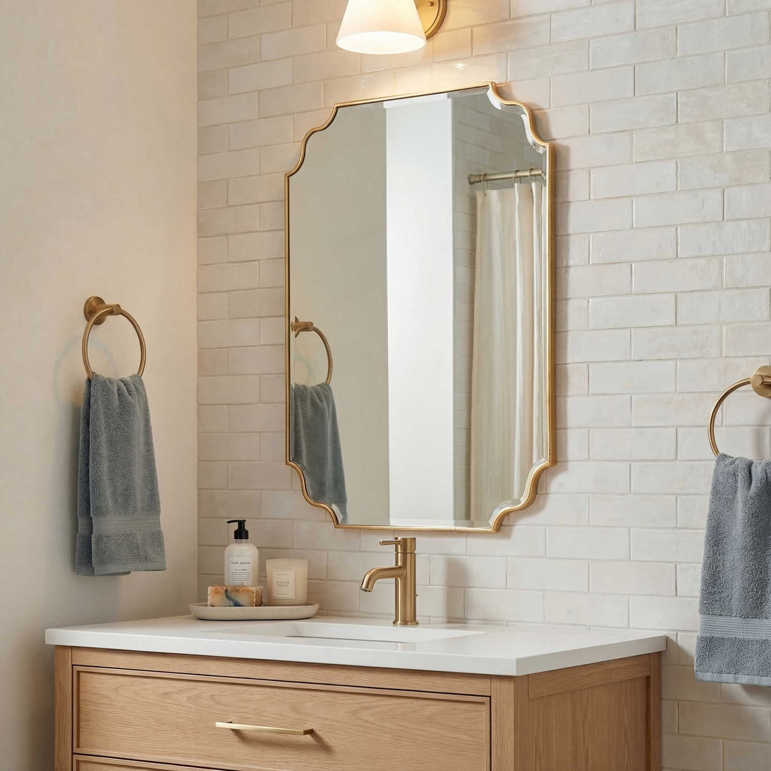 American Home Furniture Uttermost Lennyn Gold Vanity Mirror