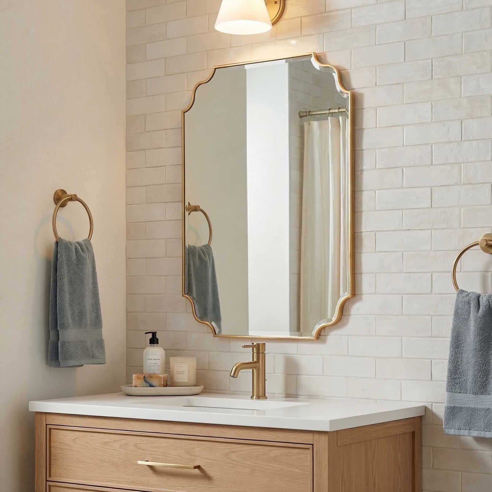 American Home Furniture Uttermost Lennyn Gold Vanity Mirror