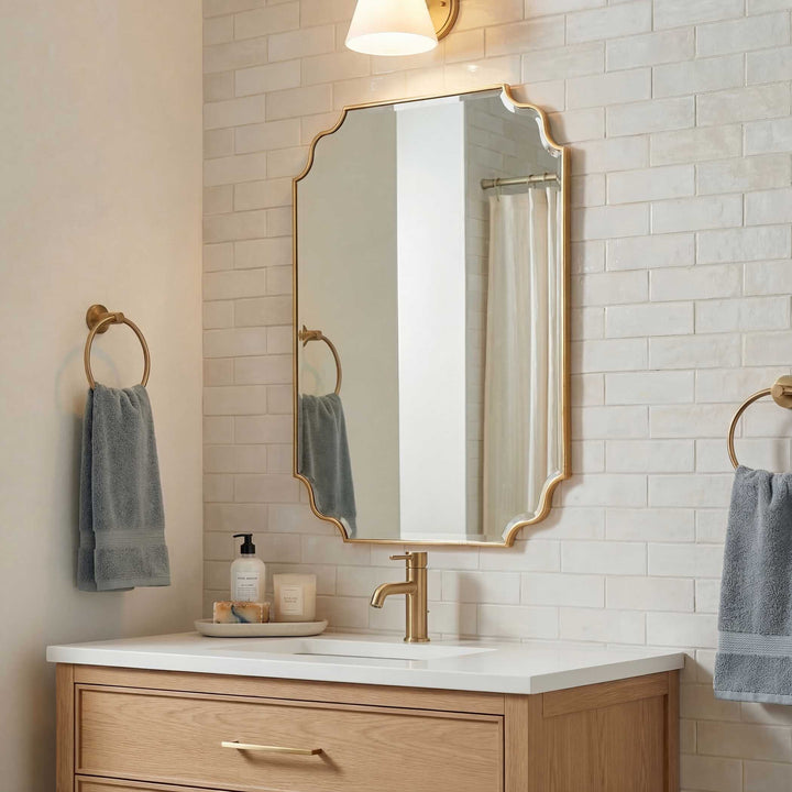 American Home Furniture Uttermost Lennyn Gold Vanity Mirror