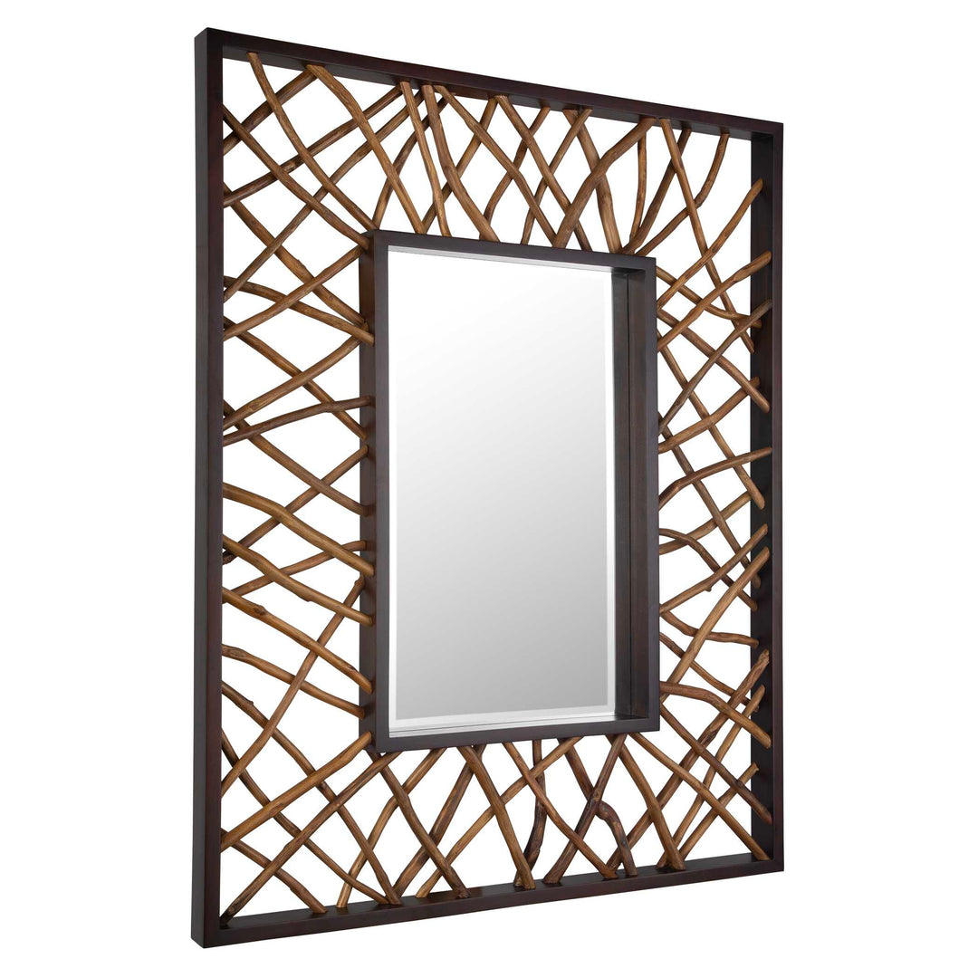 American Home Furniture Uttermost Teak Maze Rectangle Mirror