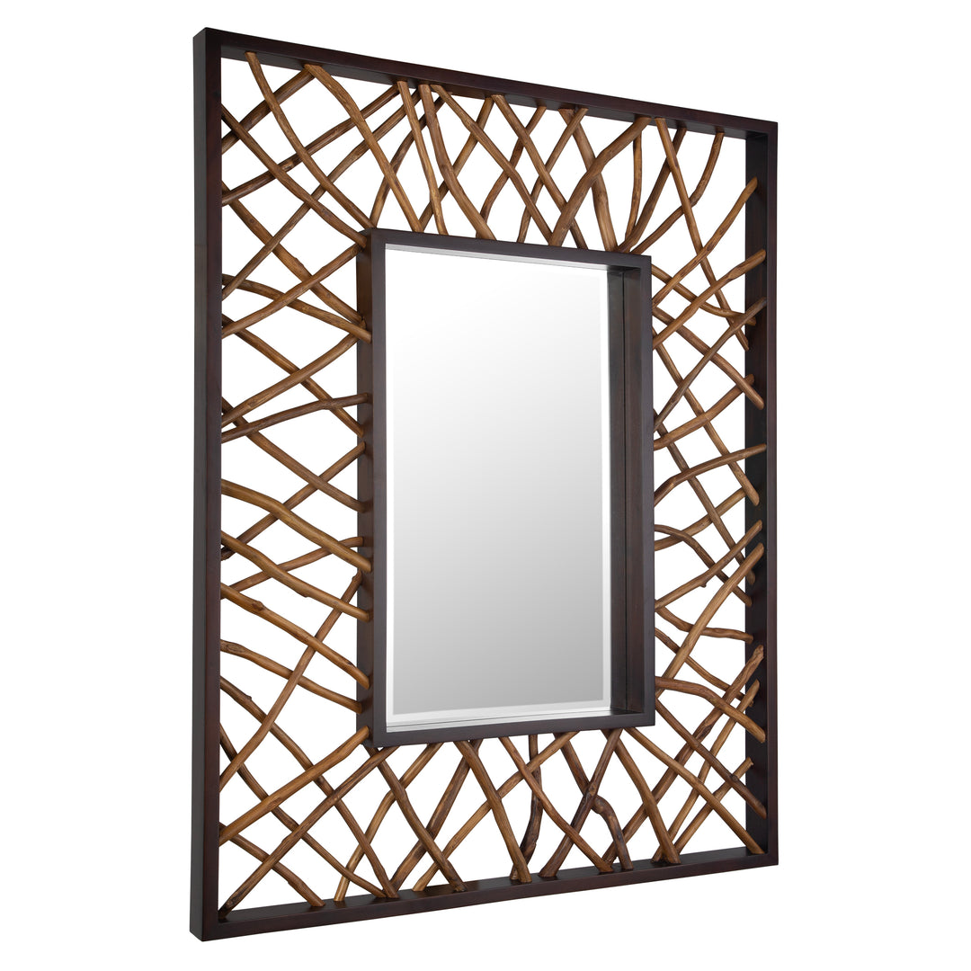 American Home Furniture | Uttermost - Teak Maze Rectangle Mirror