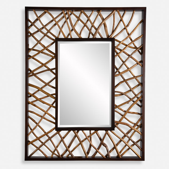 American Home Furniture | Uttermost - Teak Maze Rectangle Mirror