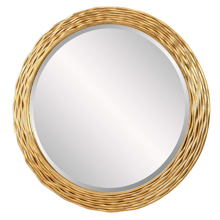 American Home Furniture Uttermost Celeste Gold Round Mirror