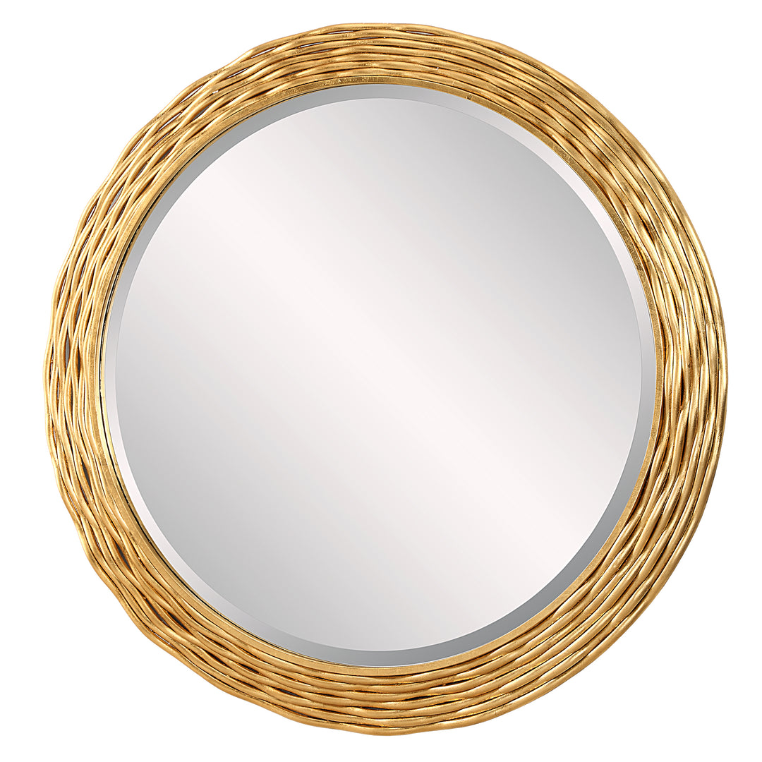 American Home Furniture | Uttermost - Celeste Gold Round Mirror