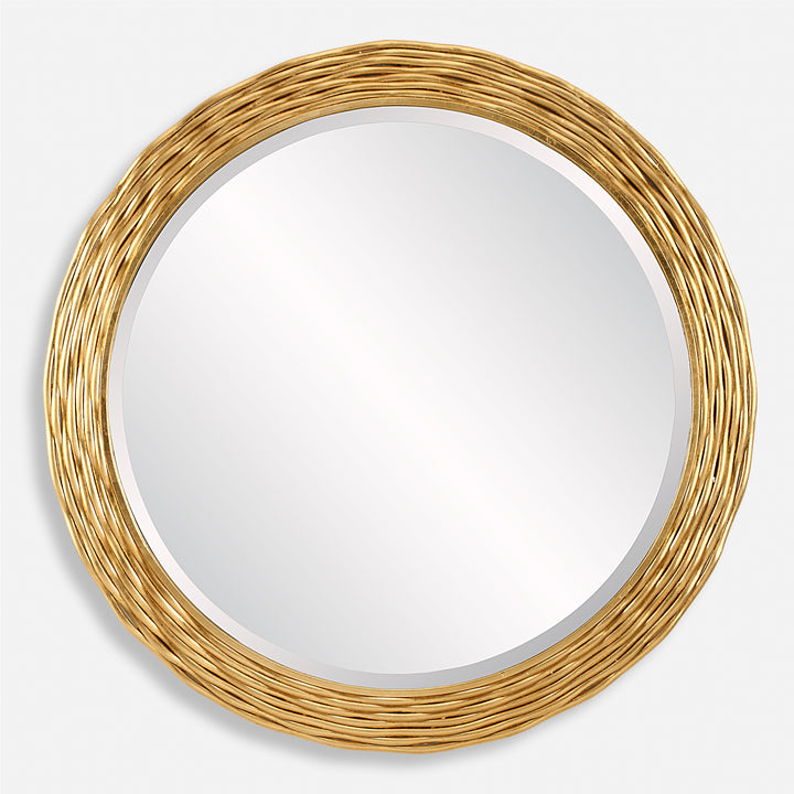 American Home Furniture | Uttermost - Celeste Gold Round Mirror