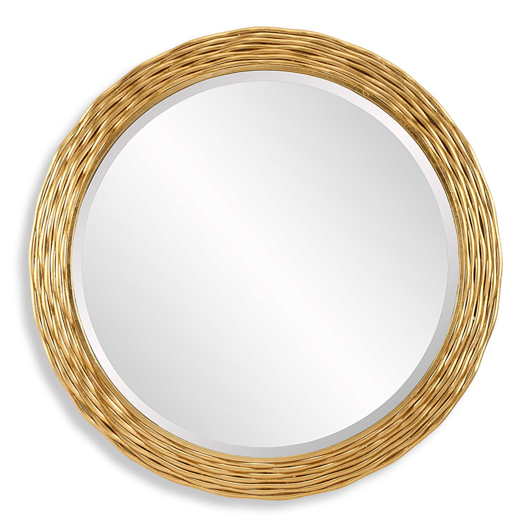 American Home Furniture Uttermost Celeste Gold Round Mirror