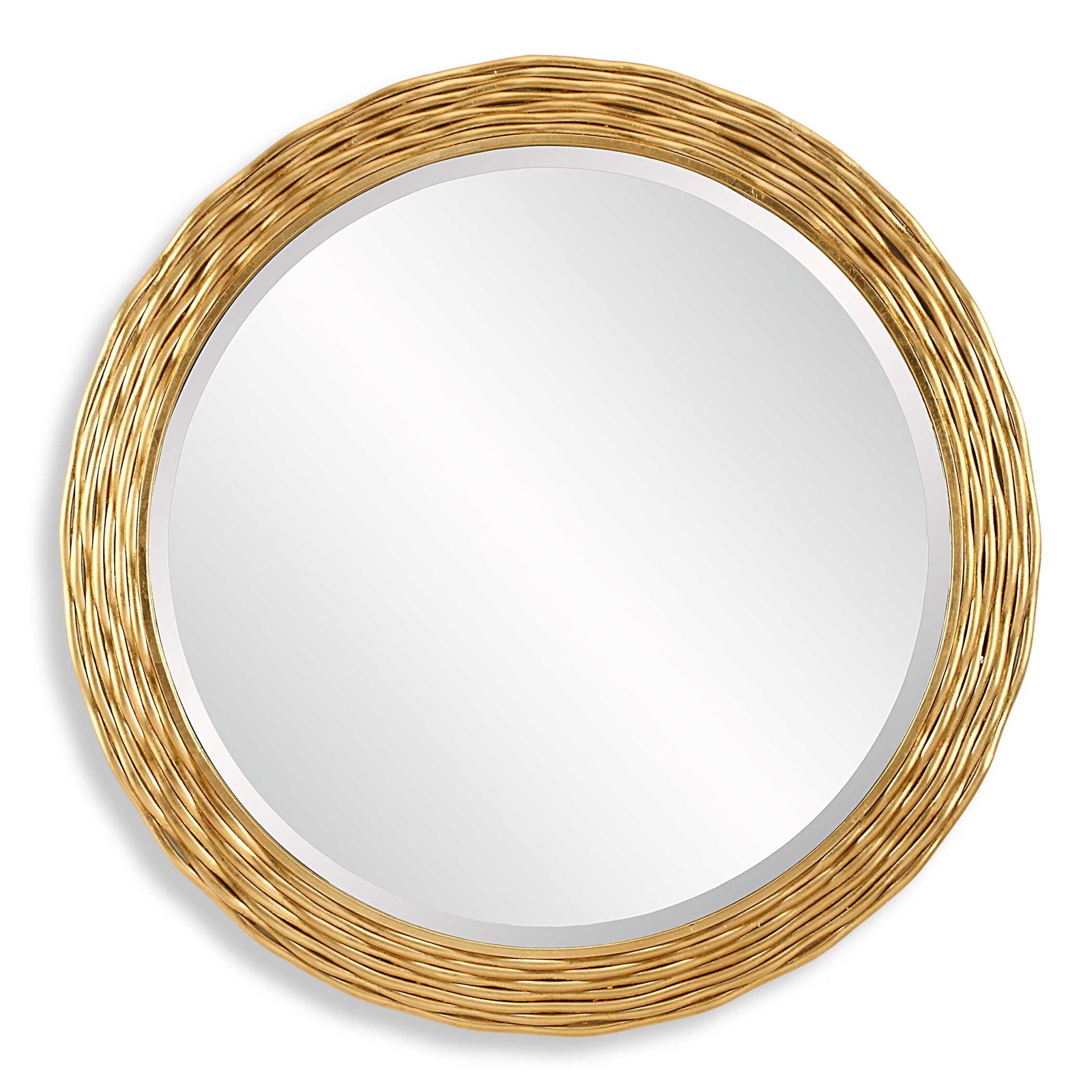 American Home Furniture Uttermost Celeste Gold Round Mirror