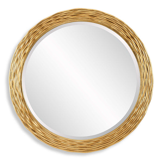 American Home Furniture Uttermost Celeste Gold Round Mirror