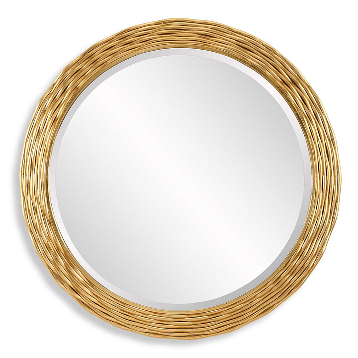 American Home Furniture Uttermost Celeste Gold Round Mirror