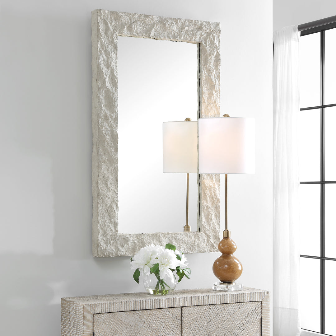 American Home Furniture | Uttermost - Quarry Rectangle Stone Veneer Mirror