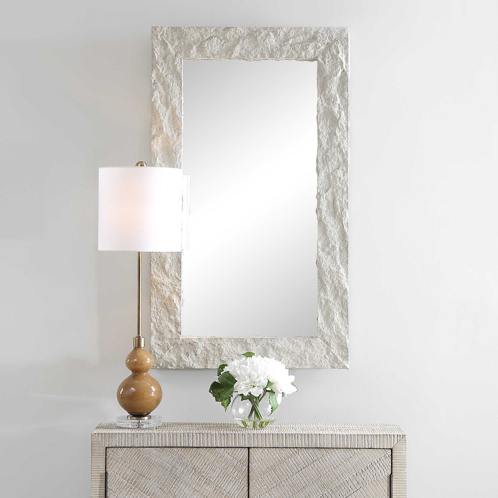 American Home Furniture Uttermost Quarry Rectangle Stone Veneer Mirror