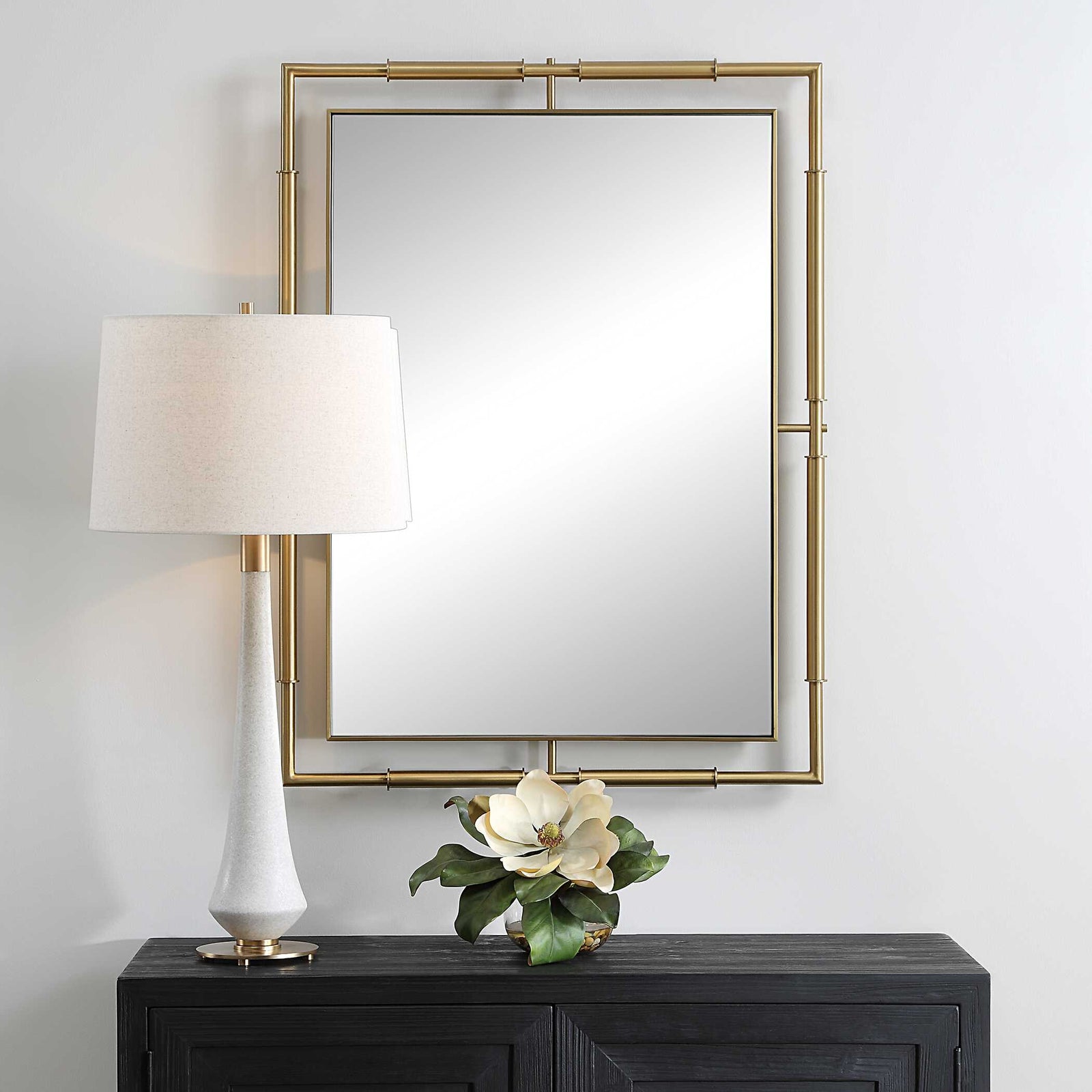 American Home Furniture Uttermost It's All Connected Rectangle Brass Mirror