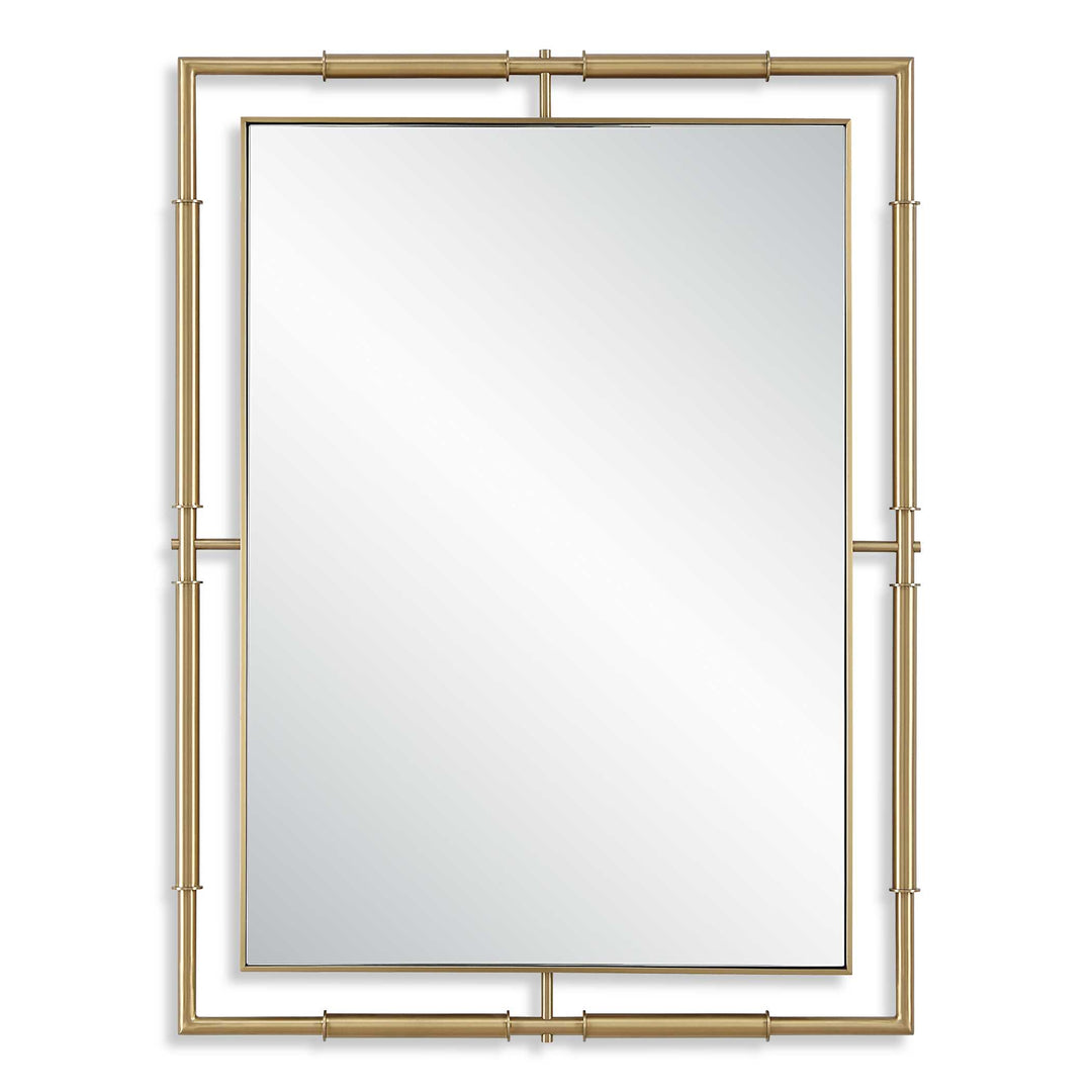 American Home Furniture Uttermost It's All Connected Rectangle Brass Mirror