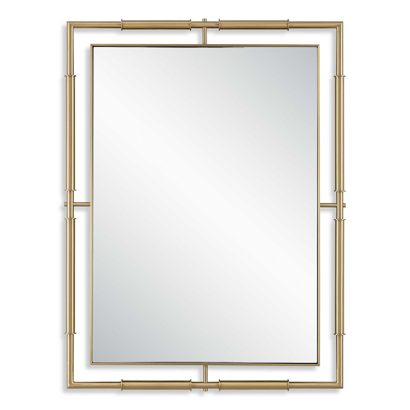 American Home Furniture Uttermost It's All Connected Rectangle Brass Mirror