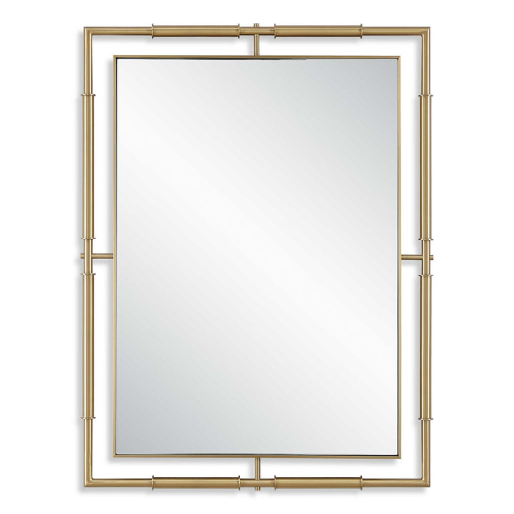American Home Furniture Uttermost It's All Connected Rectangle Brass Mirror