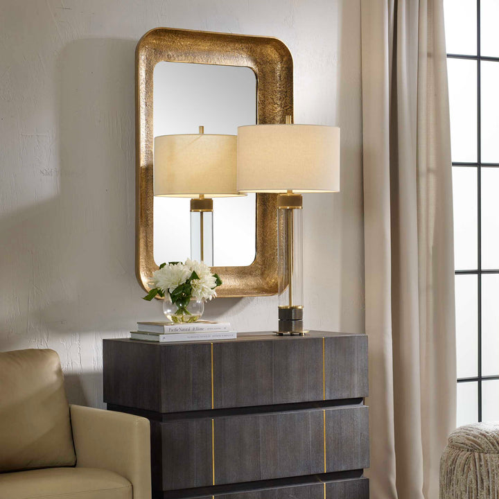 American Home Furniture Uttermost Alvaro Antique Brass Mirror
