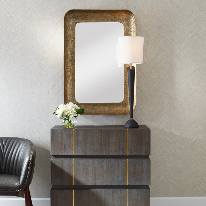 American Home Furniture | Uttermost - Alvaro Antique Brass Mirror