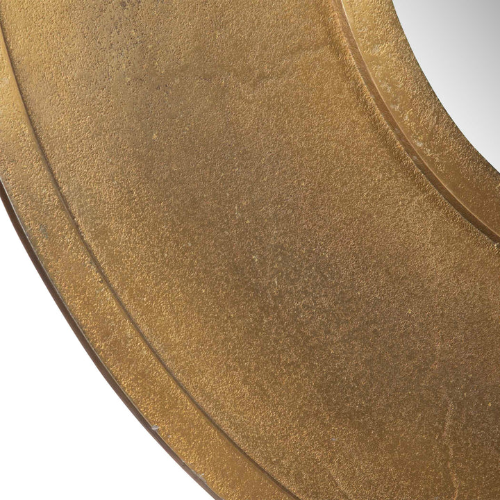 American Home Furniture Uttermost Axel Round Brass Mirror