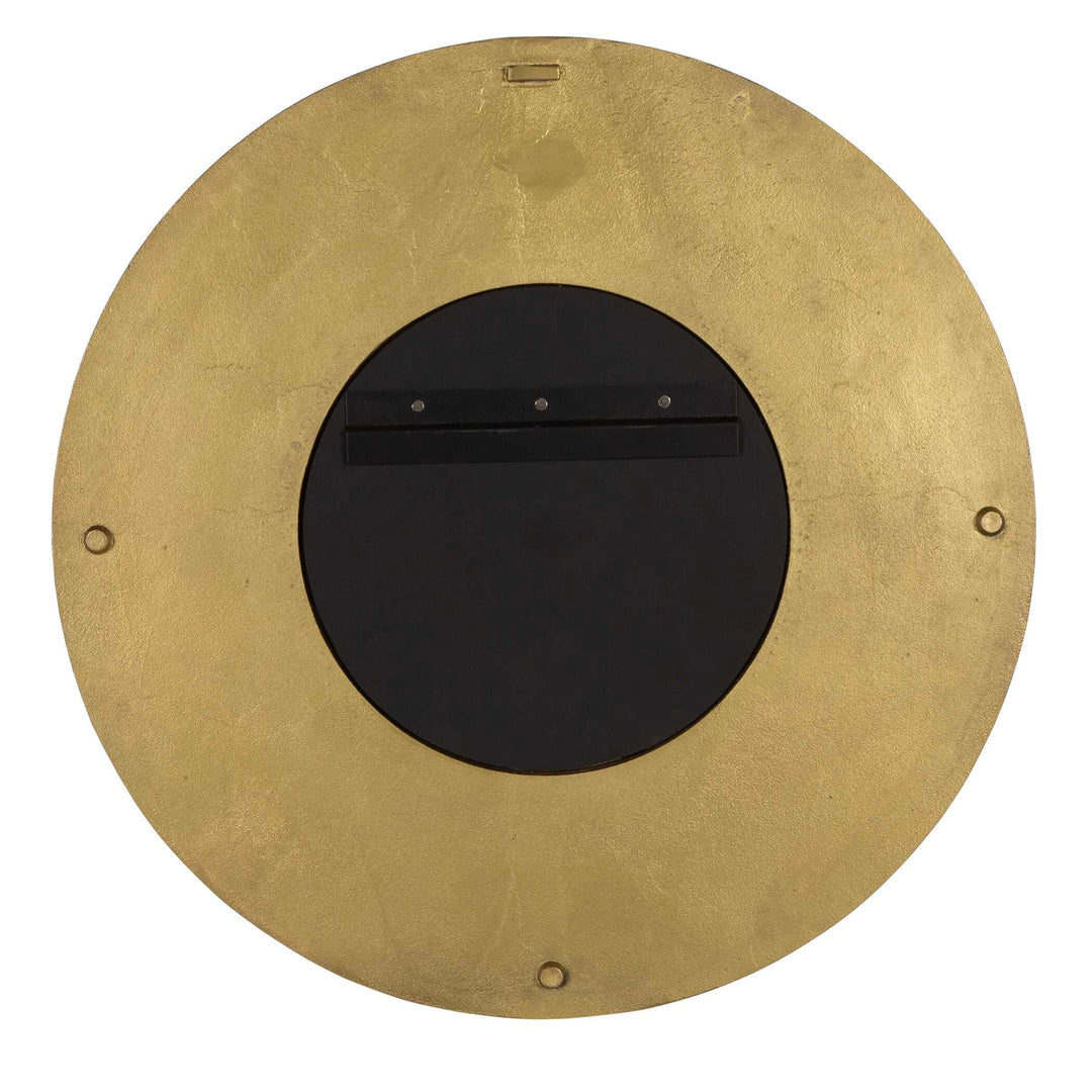 American Home Furniture Uttermost Axel Round Brass Mirror