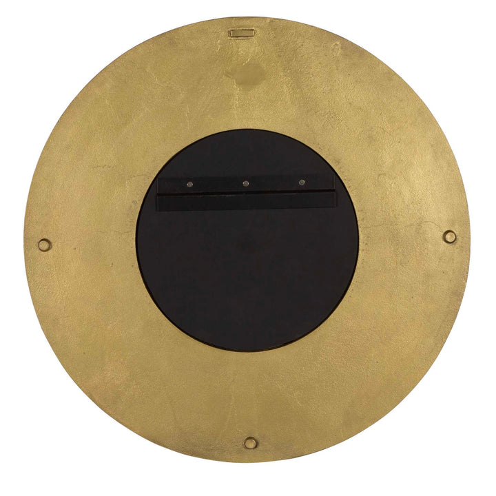 American Home Furniture Uttermost Axel Round Brass Mirror