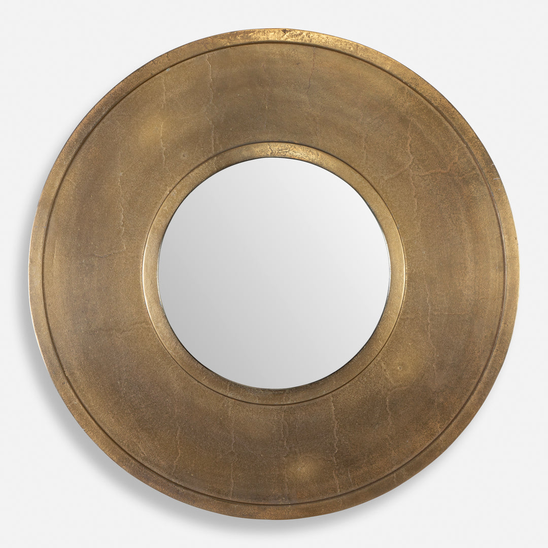 American Home Furniture | Uttermost - Axel Round Brass Mirror