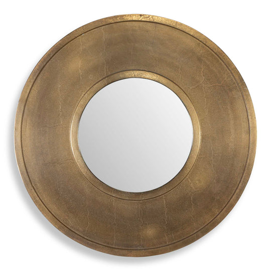 American Home Furniture Uttermost Axel Round Brass Mirror