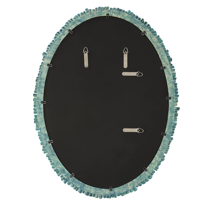 American Home Furniture Uttermost Bonaire Teal Blue Oval Mirror