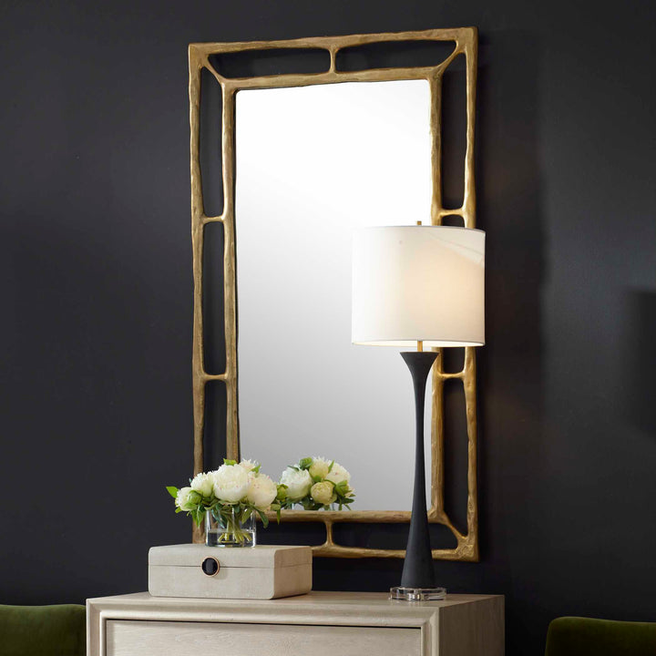 American Home Furniture Uttermost Felix Brass Rectangle Mirror