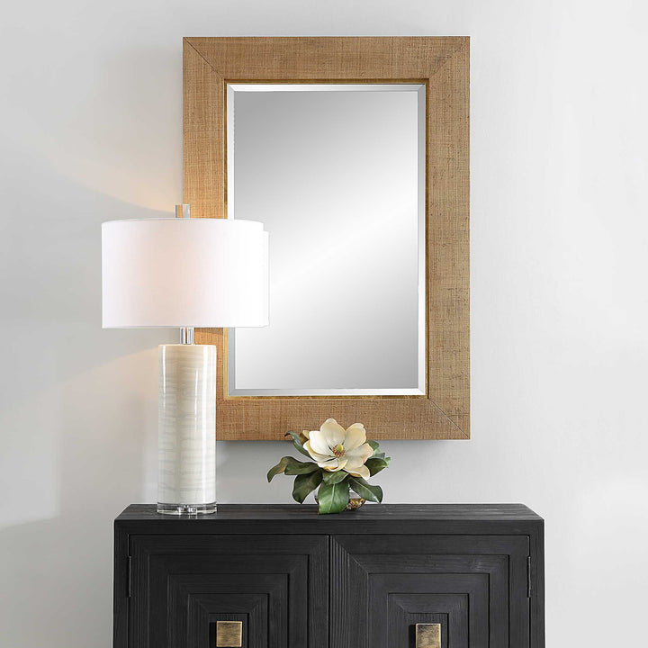 American Home Furniture Uttermost Bungalow Grass Cloth Mirror