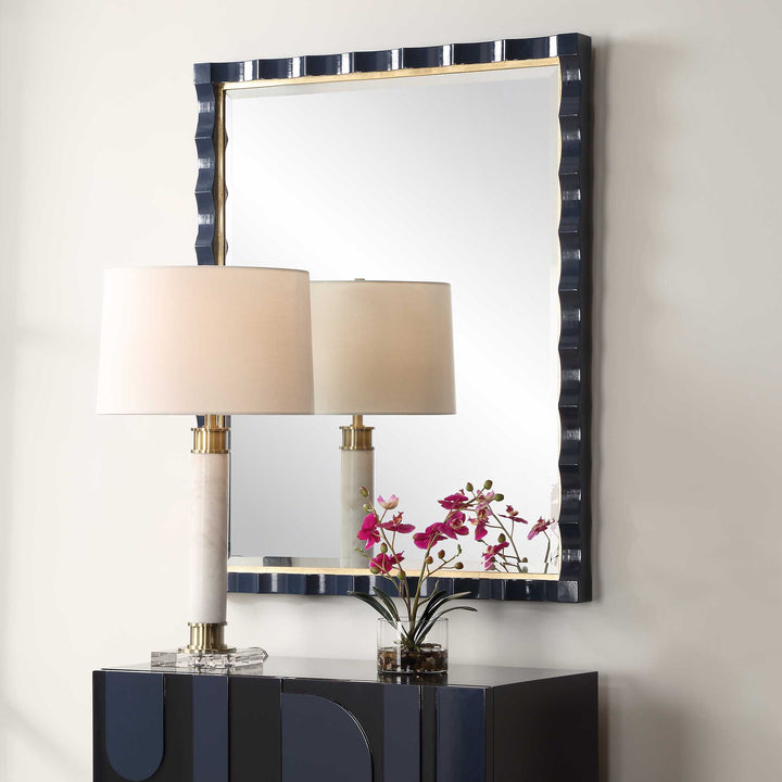 American Home Furniture Uttermost Gulf Navy Blue Mirror